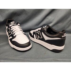 New Balance Boys 480 Sneakers GSB480BW Leather Black White Size 4.5 NEW IN BOX!